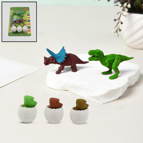 18030 Dinosaur Shaped Erasers & Egg shape Eraser for Kids, Dinosaur Erasers Puzzle 3D Eraser, Mini Eraser Dinosaur Toys, Desk Pets for Students Classroom Prizes Class Rewards Party Favors (5 Pcs Set)