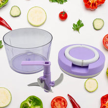 5581 Miracle Ring Chopper, Quick Handy Chopper, Vegetable and Fruit Chopper With Lid | Chop in 10 Seconds | Mini Portable Food Processor for Kitchen with 3 Blades for Effortless Chopping of Onion, Veggies