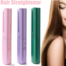 13072 Rechargeable Mini Hair Straightener, Travel Portable USB Charging Cordless Hair Straightener Bursh, Three Temperature Adjustments Flat Iron Comb (1 Pc)