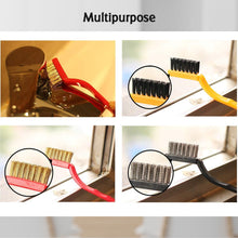 2166 3pc  Mini Wire Brush Set Brass Nylon Stainless Steel Bristles Household Cleaning Brush for Gas Stove, Smoke Machine Tool Burner Tiles Tap Rust Removal Welding Slag Dirt & Paint Scrubbing.