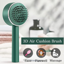 6034﻿ Air Cushion Massage Brush, Airbag Massage Comb with Long Handle, Self-Cleaning Hair Brush, Detangling Anti-Static for All Hair