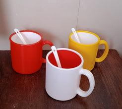 4949 Coffee Mug With Spoon Ceramic Mugs to Gift your Best Friend Tea Mugs Coffee Mugs Microwave Safe. (Mix Colors)