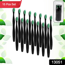 13051 Soft Toothbrush With Plastic Round Box for Men and Women, Kids, Adults Plastic Toothbrush (15 pcs Set / Mix Color)