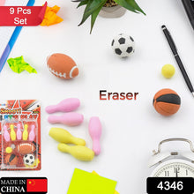 Mini Eraser Set for Kids (9 or 5 Pieces) - Fun Designs, Party Favors, School Prizes