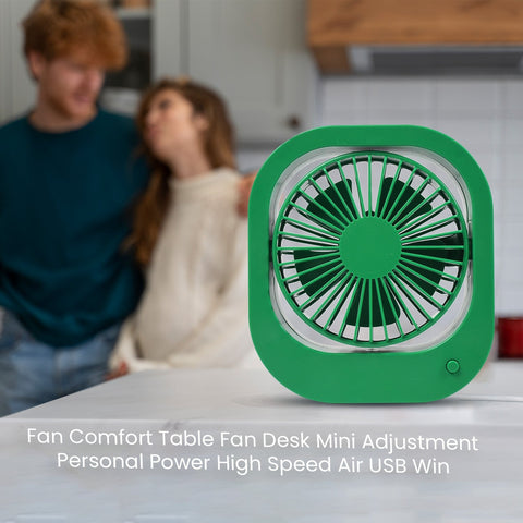 1110 Portable USB Fan - Rechargeable Fan with 2 Speeds, 180° Rotating Rechargeable Fan, Quiet Personal Fan for Travel in the Car Outdoors 