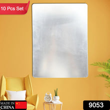 9053 10PC BIG SQUARE ADHESIVE-BATHROOM-MIRROR-WALL