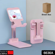 6636A DESKTOP CELL PHONE STAND PHONE HOLDER WITH MIRROR FULL 3-WAY ADJUSTABLE PHONE STAND FOR DESK HEIGHT + ANGLES PERFECT AS DESK ORGANIZERS AND ACCESSORIES