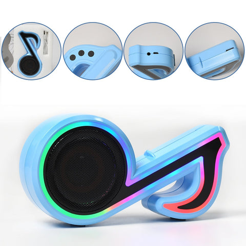 6068 Mini Portable Music Note Shape Speaker Subwoofer Colorful Musical Note LED Lighting Sound For Creatives Gift Computer Phone Sound Equipment Bluetooth speaker (Media Player)